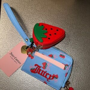 Juicy Couture Sweet Strawberry Zip Card Case Wristle| Exclusive